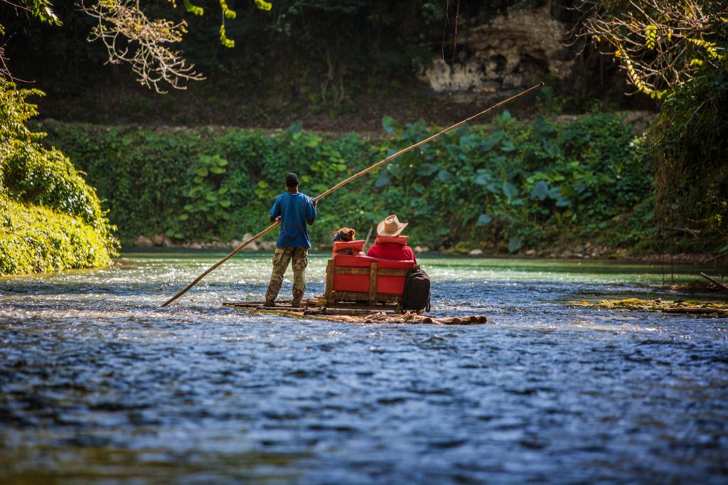 river rafting in Jamaica.