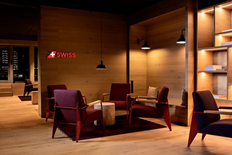 Swiss air lines lounge.