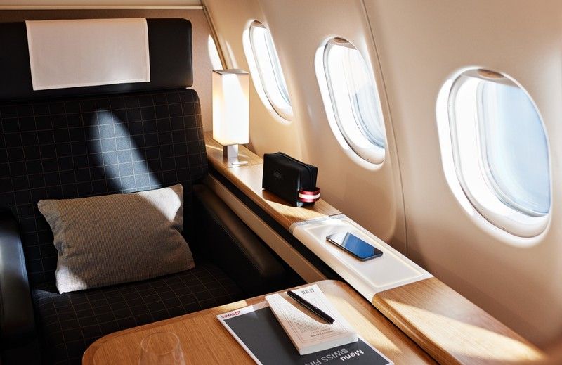 Swiss airlines business class seats.