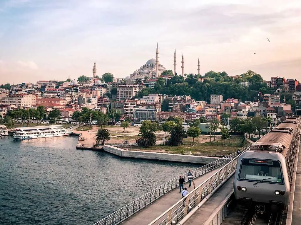 Istanbul view with Bosphorus river.