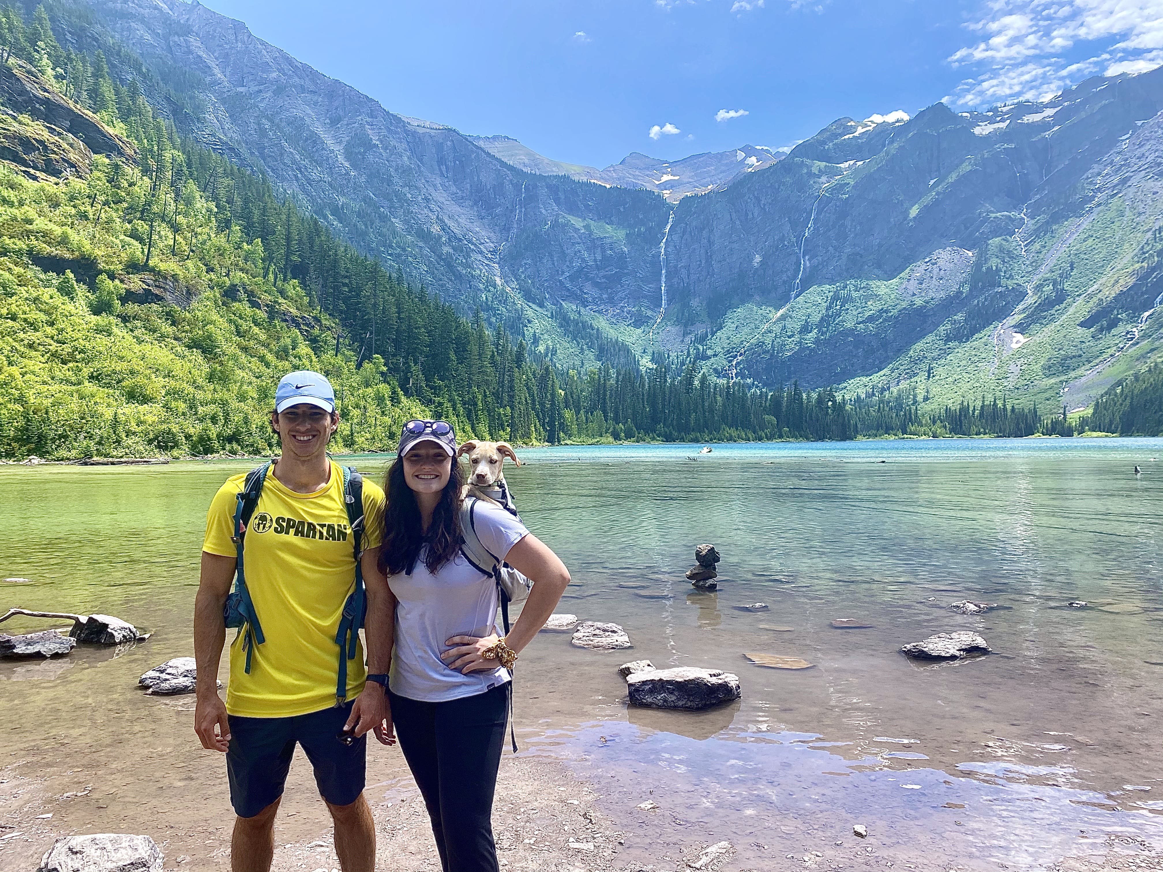 Avalanche Lake, Glacier National Park, USA, with Jacob and Scout