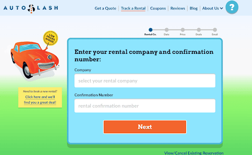 tracking on existing rental on autoslash